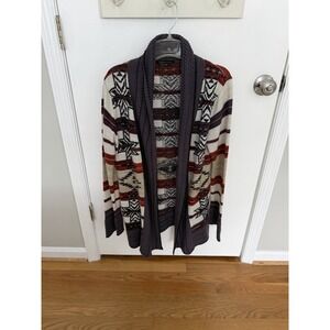 BCBG MAX AZRIA BCBG Womens Size Large Cardigan Tribal Aztec Multicolor Sweater